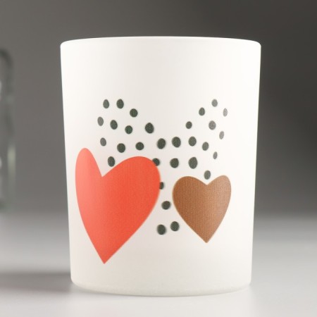 Summary "hearts" on a white background 9.3x7.7 cm, 240 ml-2