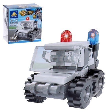Block designer "Police transport", 10 types, mix-3