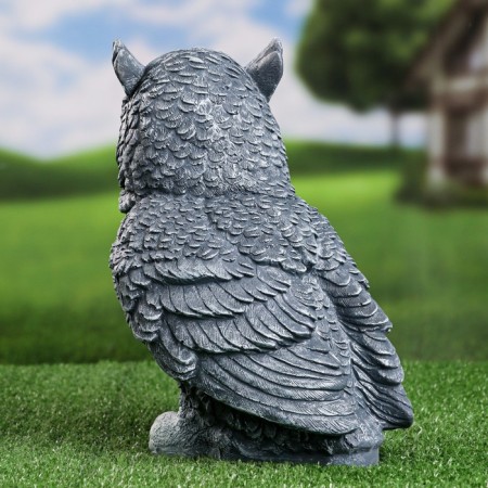 Garden figure "Owl" gray, 18x20x27cm-2