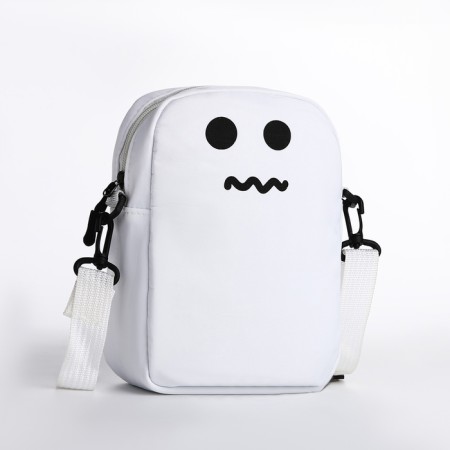 Youth bag with a zipper, white color-1