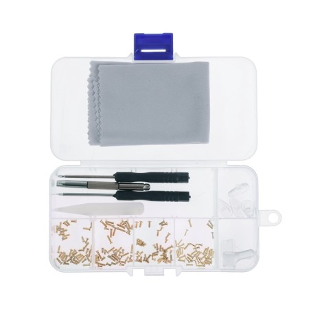 A set of tools for repairing glasses, 150 screws, pads, 3 screwdrivers, forceps, napkin-9