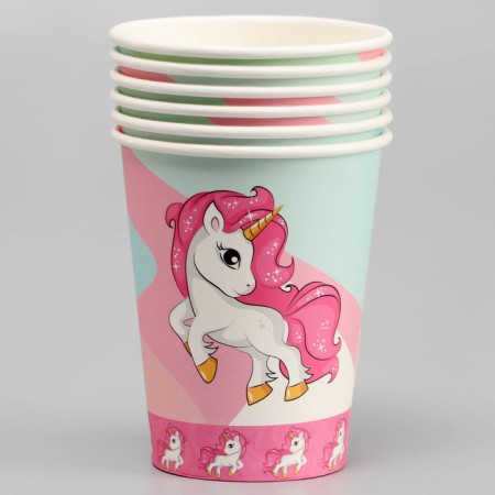 Paper glasses "Unicorn", 6 pcs.-1