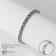 Bracelet with rhinestones "shine" on a puff, white color in silver