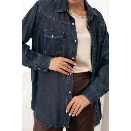Female shirt, size 42, blue color-2