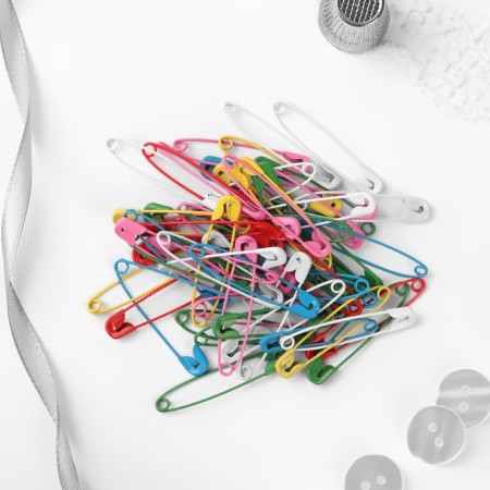 English pins, 38 mm, 100 pcs, colorful color-2