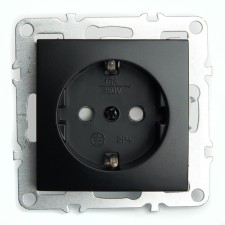 1-seater s/s outlet with a protective curtain, Stekker series Erna, PST16-9110-03, Che 1022448