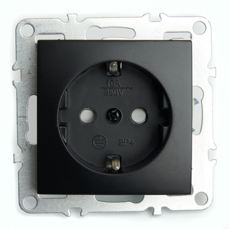 1-seater s/s outlet with a protective curtain, Stekker series Erna, PST16-9110-03, Che 1022448