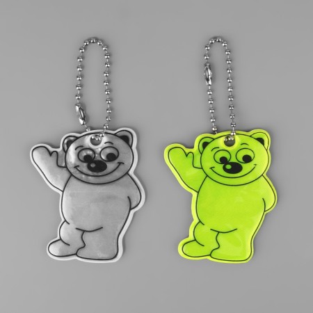 The reflective element "Bear", bilateral, 6 × 5 cm, color mix-3