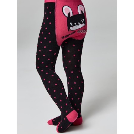 Pantyhose children's cotton Conte kids tip-top, height 80-86 cm, black color