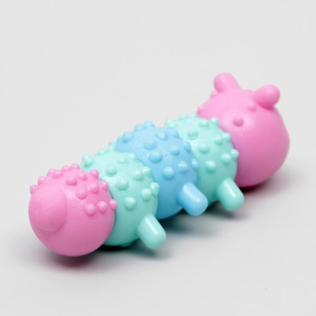 Chewing toy "caterpillar", tpr, 12.5 cm, mix of flowers-2