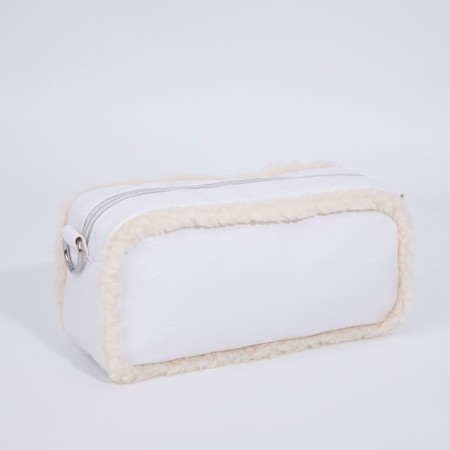 Bag Cross-Bodi with a zipper, white color-1