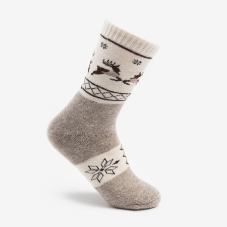 Women's socks from Mongolian wool, gray color, size 25 (40-42)