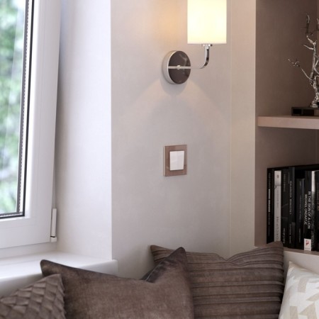Frame W0011142, 1 Favorit socket, latte, glass-2