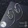 Earrings Metal "Faces" Profile, Silver Color