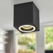 Lamp wall-flowing spot era OL46 BK, 80x80x90 mm, IP20, GU10, 12W, black color black