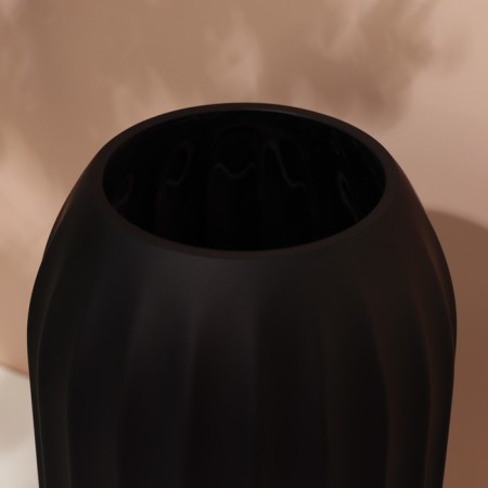 Vase for flowers "Delion" made of black glass 33 x 16 x 16 cm-2