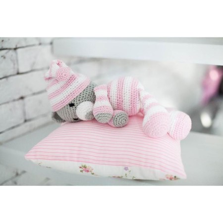 Knitting set. Amigurumi: Soft toy "Sleeping Bear Walt", 26 cm-5