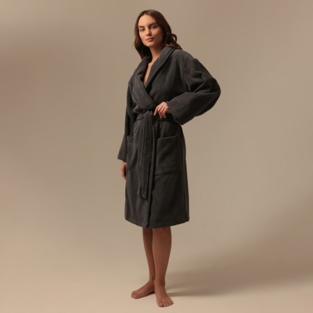 Tainted female bathrobe SL Home: Basic "Grig Sandre", size M, 100% cotton, 420 g/m2