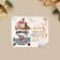 A postcard on watercolor cardboard "Dreams", car, embossing, 10.7 x 8.8 cm, New Year