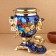 Set "Bird on the blue", sturdy, 3 objects, a samovar 3 l, a teapot 0.7 l, tray