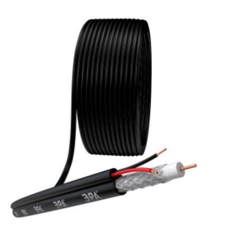 Cable for analog video surveillance ERA KKSP-2X0.5 mm Bay 200 meters, black