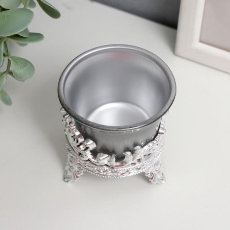 Climber Plastic, glass "Lotus flower" silver 6.5x6x6 cm-4