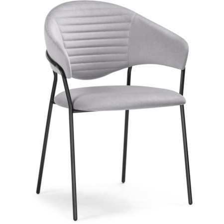Chair on the metal frame Runso metal/velor, black/gray 57x56x82 cm