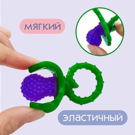 Silicone teether "berry-dummy", purple color, crush me-2