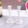 A set of 2 candlesticks, metal, 8 x 8 x 16.5 cm
