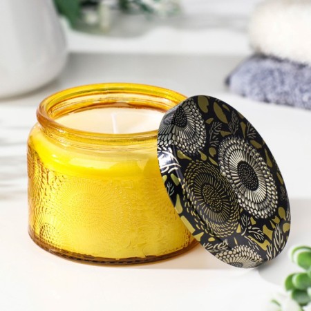 Aromatic candle in the bank "Borneo amber", 5x7 cm, amber-1