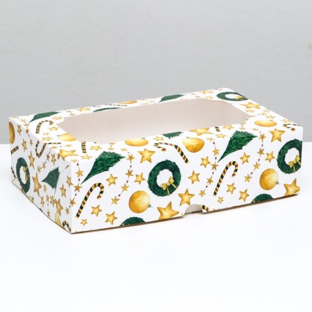 Folding box with the window "Stars and canes", 25 x 15 x 7 cm-7