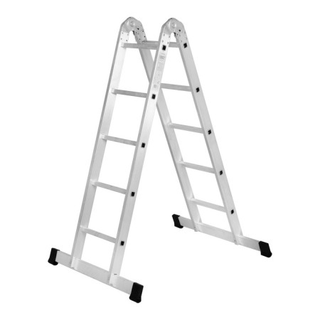 Staircase, two -section, articulated, aluminum, 5 steps