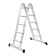 Staircase, two -section, articulated, aluminum, 5 steps