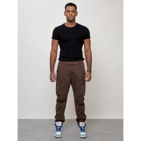 Cargo jeans men, size 44, brown color-1