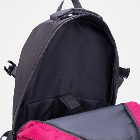 Tourist backpack on lightning, 22/27 l, 3 external pockets, with extension, raspberry color-3