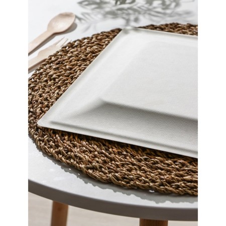 Disposable square plate ECO, 26 × 26 cm, sugarcane, white color-2