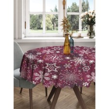 The tablecloth “Bright snowflakes”, round, Saten, d = 150 cm