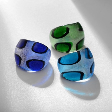 Ring "Muranian glass" crosses, color mix-3