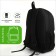 School backpack, 2 lightning departments, 3 pockets, black/green color