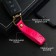 Leather keychain for a car key, strap, genuine leather, pink, paw