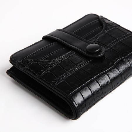Women's wallet on the button, black color-2