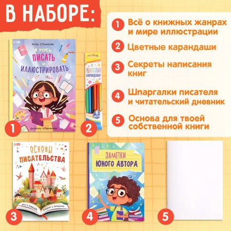The writer's training set “I will write my book”, 3 books, the basis for the book, pencils-1