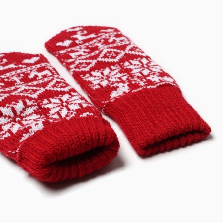 Female mittens, red color, size 18-2
