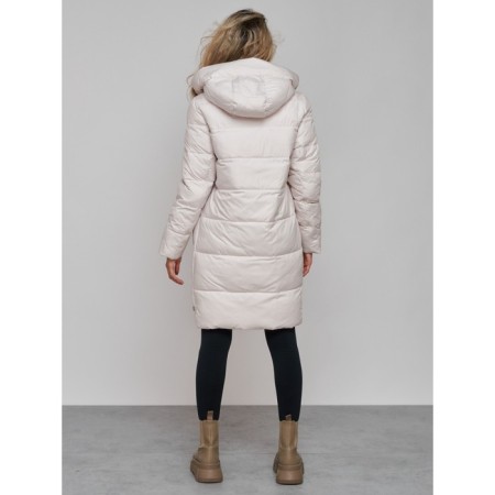 Coat insulated winter female, size 52, beige color-5