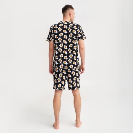 Pajama men's kaftan "eggs" R.48, black-2