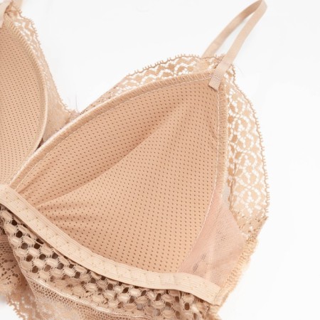 Lower linen women: top and panties, beige color, size 42-44-3