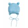 A cap on ties with pompons Children's Amarobaby Pure Love Pompony, with a lining, size 44-46 cm, blue color