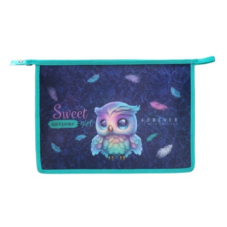 A4, 330 x 230 x 100 mm (extra-capacity), zipper on the top, plastic, de Vente Happy Owl-2