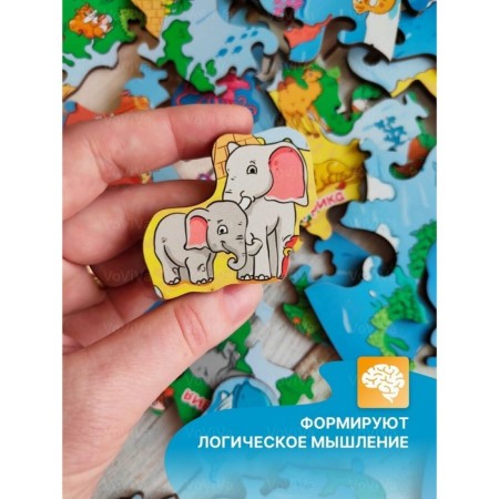 Figure puzzle “Map of the world. Animals"-3