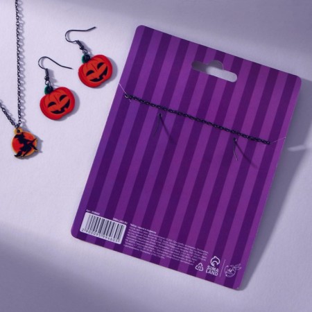 A set of earrings and a handle on Halloween "Charming Witch".-4